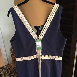 Navy/gold Shift dress